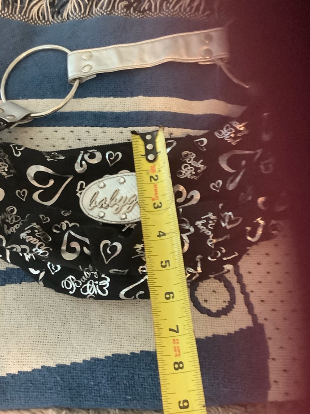 Babygirl Black Heart Print Small Purse with Silver Accent - Picture 7 of 7